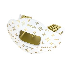 White/Gold Lux Max AirFlow Football Mouthguard