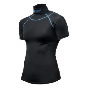 Women's Ultra Compression Hockey Short Sleeve Shirt with Integrated Neck Guard